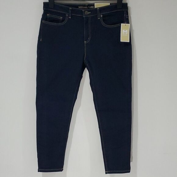 MICHAEL Kors Dark Wash Izzy Cropped Skinny Jeans - Picture 1 of 8